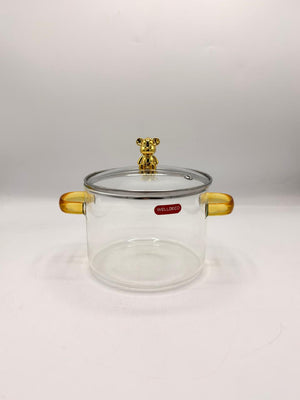 WELLDECO Golden Bear Glass Stockpot