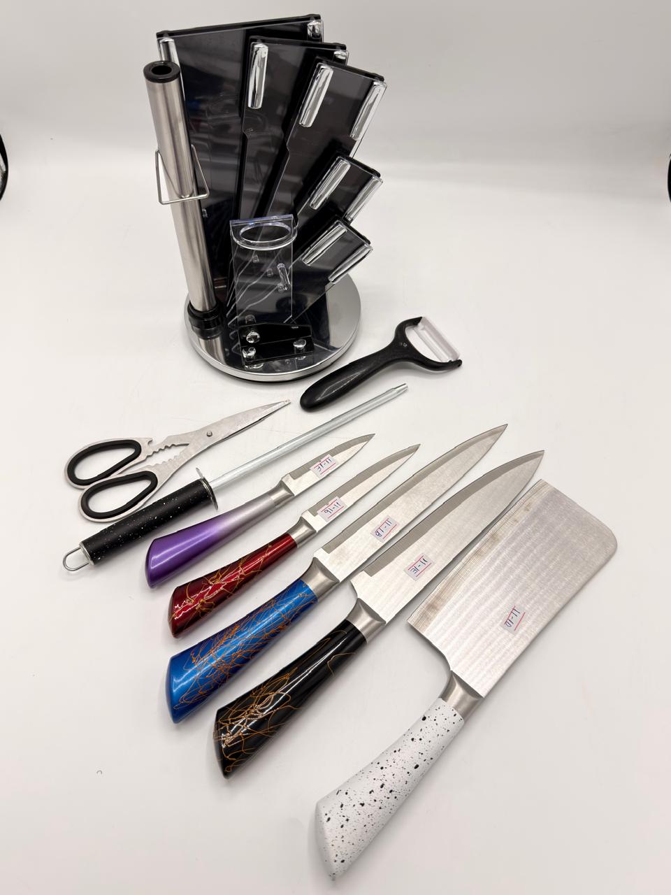 Resin Art Handle Kitchen Knife Set (8-Piece)