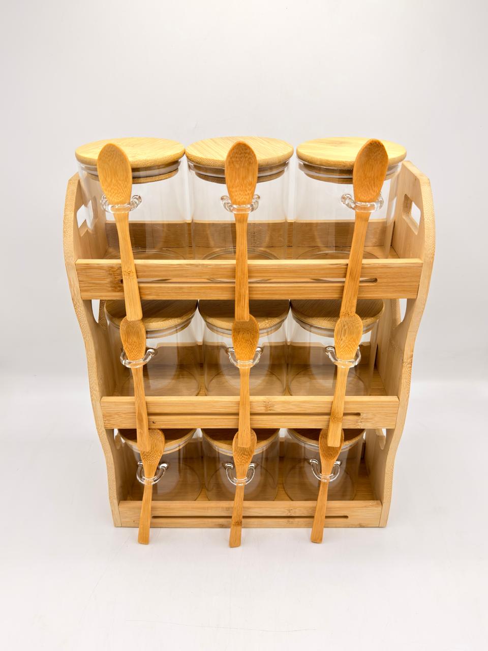 Jar Bamboo Storage Rack with Spoons