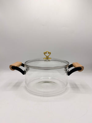 Heritage Glass Casserole with Wooden Handles