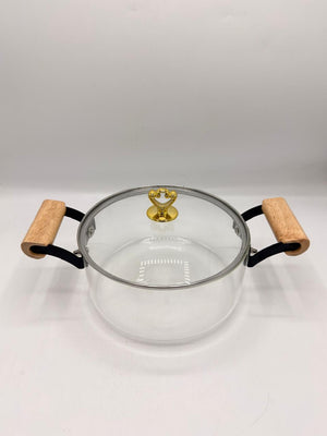 Heritage Glass Casserole with Wooden Handles