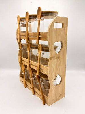 Jar Bamboo Storage Rack with Spoons