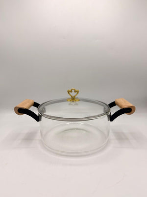 Heritage Glass Casserole with Wooden Handles