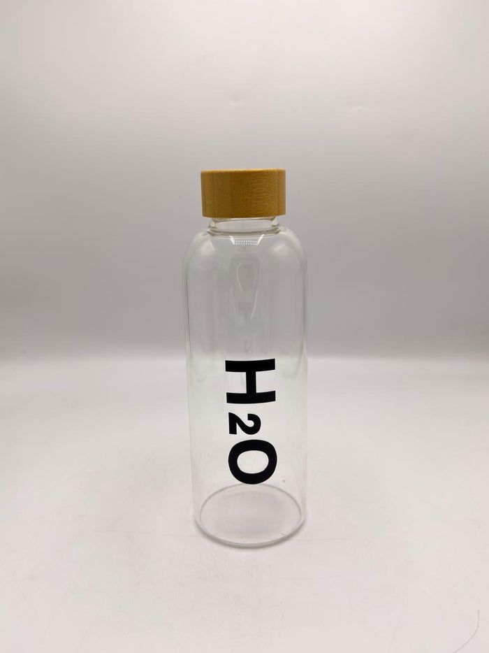H2O Bamboo Cap Glass Bottle