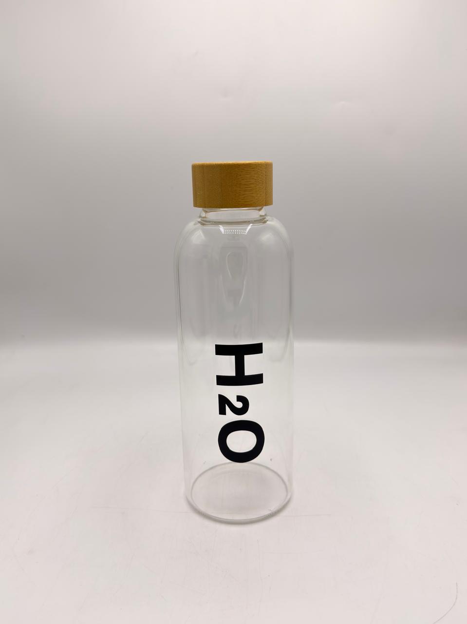 H2O Bamboo Cap Glass Bottle