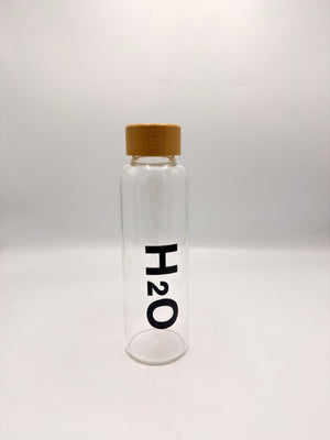 H2O Bamboo Cap Glass Bottle
