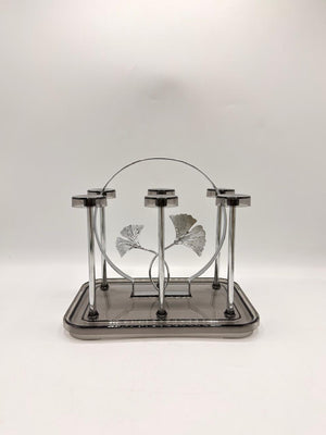 Chrome Ginkgo Glass Drying Rack 24-29