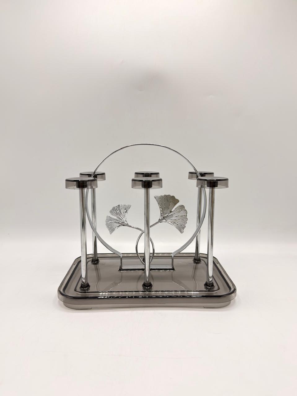 Chrome Ginkgo Glass Drying Rack 24-29