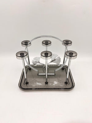 Chrome Ginkgo Glass Drying Rack 24-29