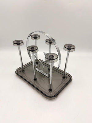 Chrome Ginkgo Glass Drying Rack 24-29
