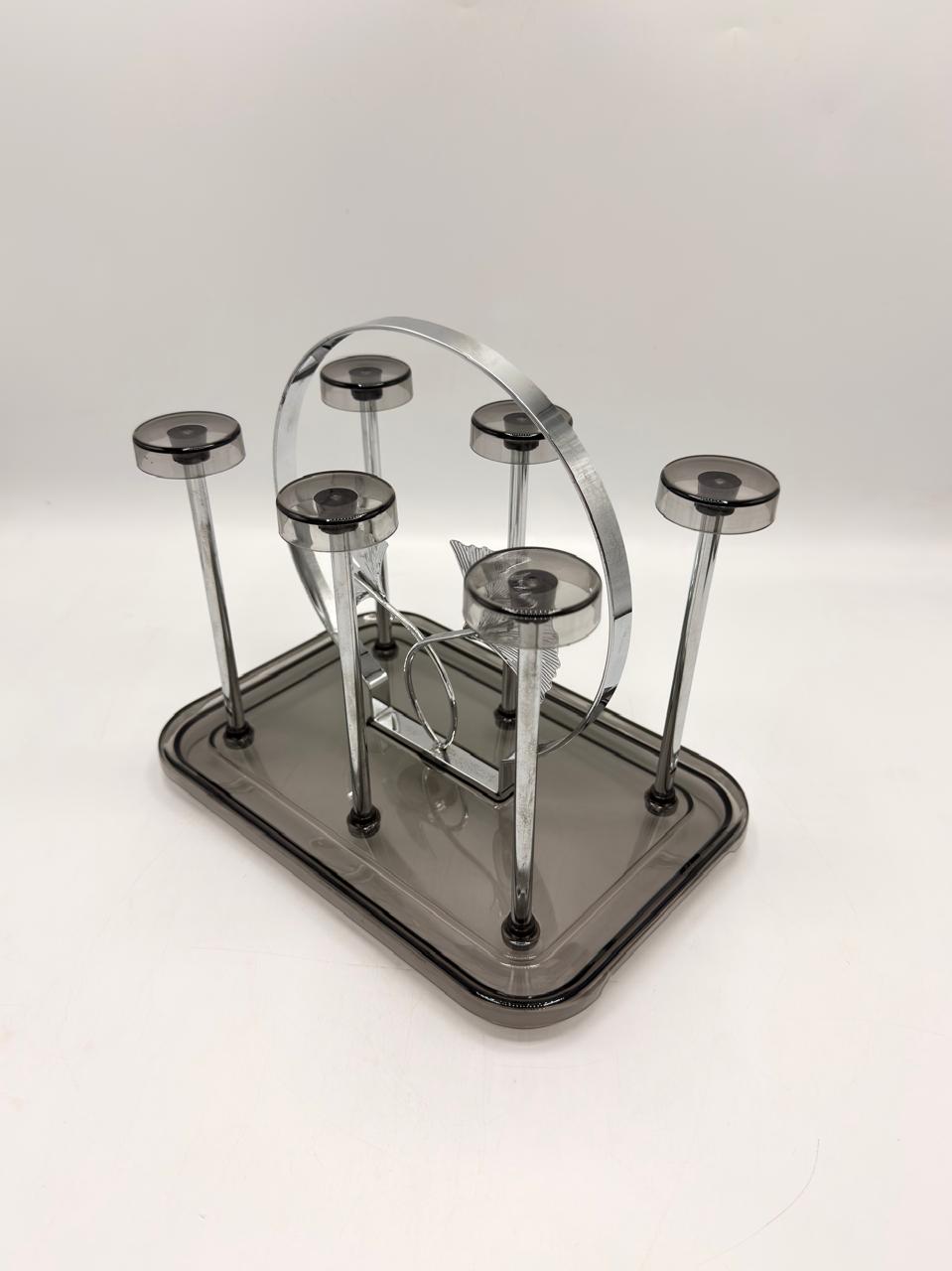 Chrome Ginkgo Glass Drying Rack 24-29