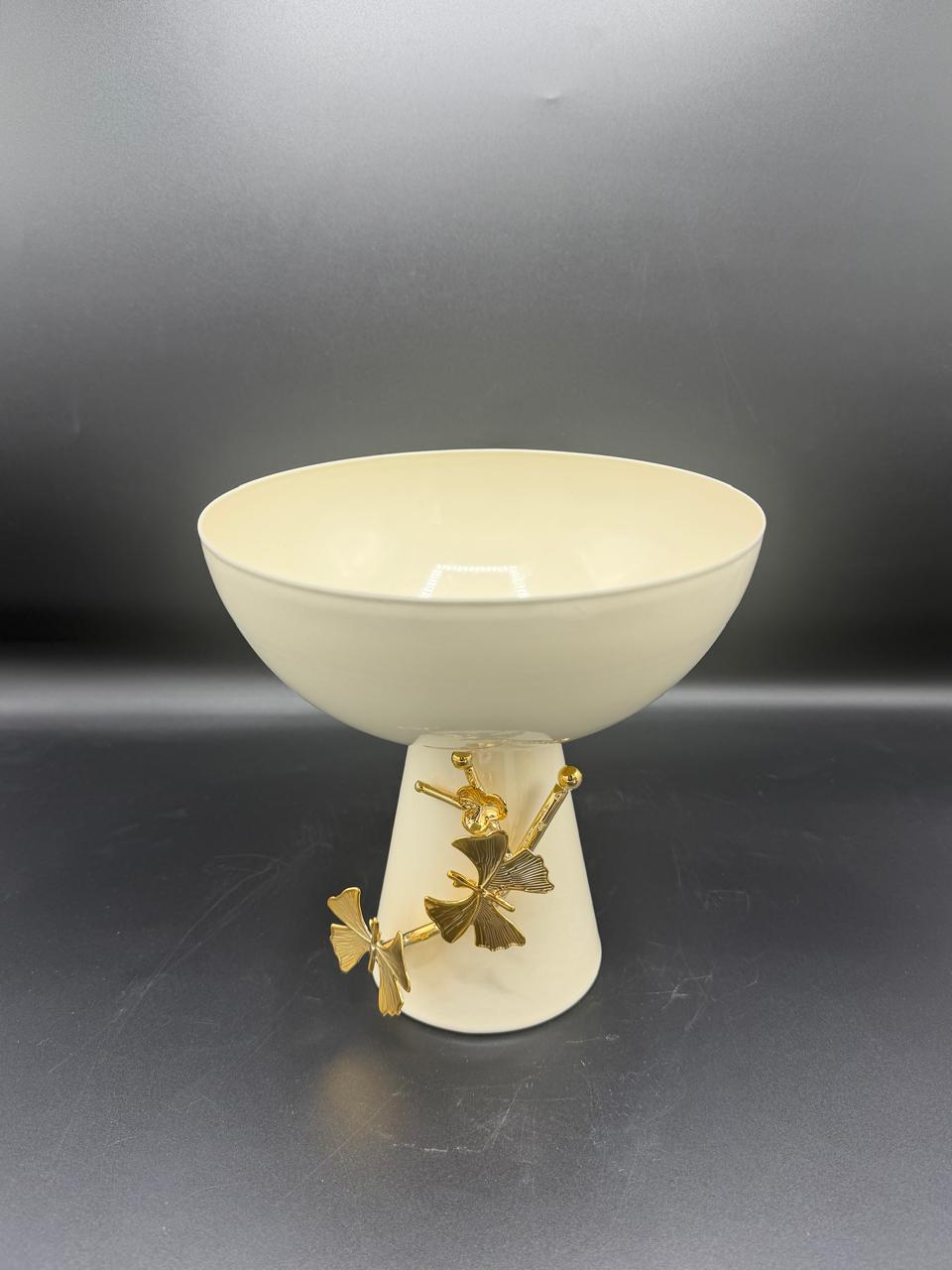 Golden Ginkgo Pedestal Bowl