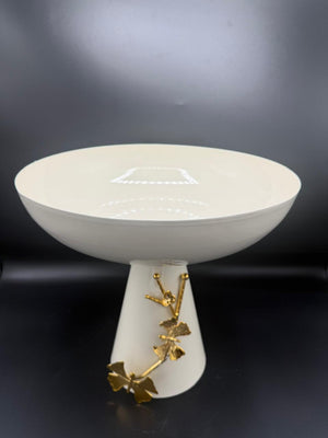 Golden Ginkgo Pedestal Bowl