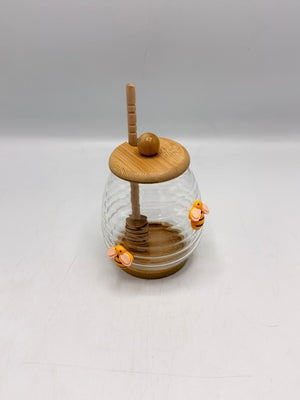 Beehive Glass Honey Jar with Dipper