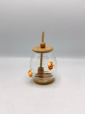 Beehive Glass Honey Jar with Dipper