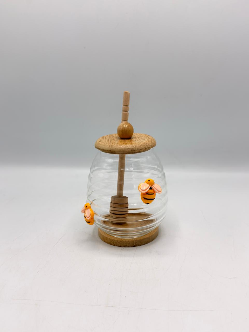 Beehive Glass Honey Jar with Dipper