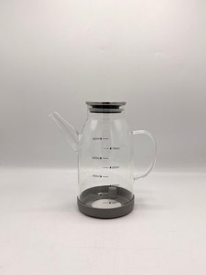 Chrome-Lid Glass Pitcher with Measuring Marks