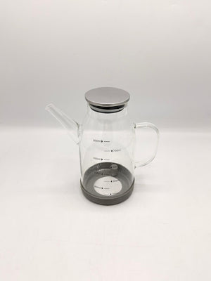 Chrome-Lid Glass Pitcher with Measuring Marks