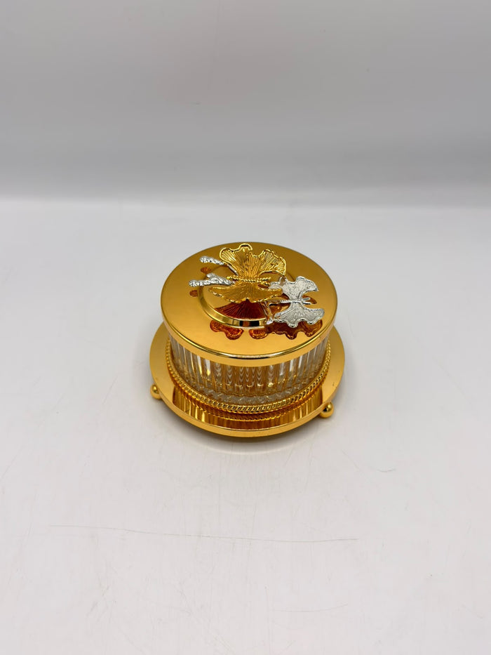 Ginkgo Butterfly Gold Trinket Box