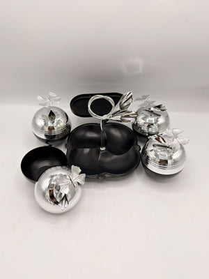 Gold Ginkgo Snack Bowl Server Set