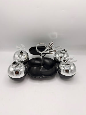 Gold Ginkgo Snack Bowl Server Set