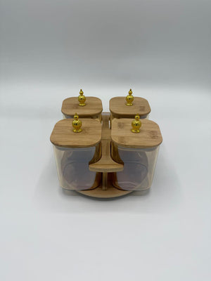 Gold Gourd Bamboo Jar Set
