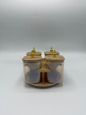 Gold Gourd Bamboo Jar Set
