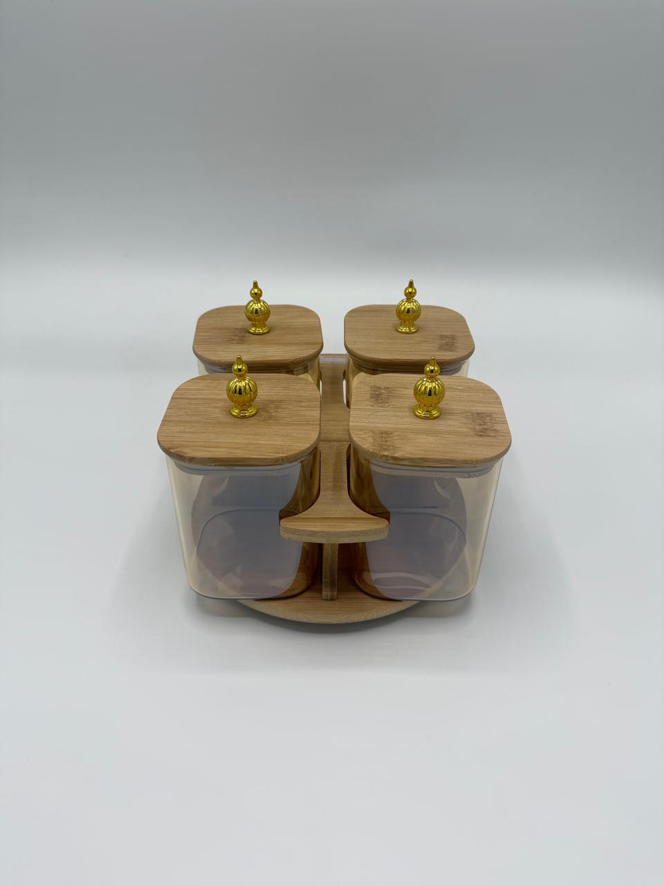 Gold Gourd Bamboo Jar Set