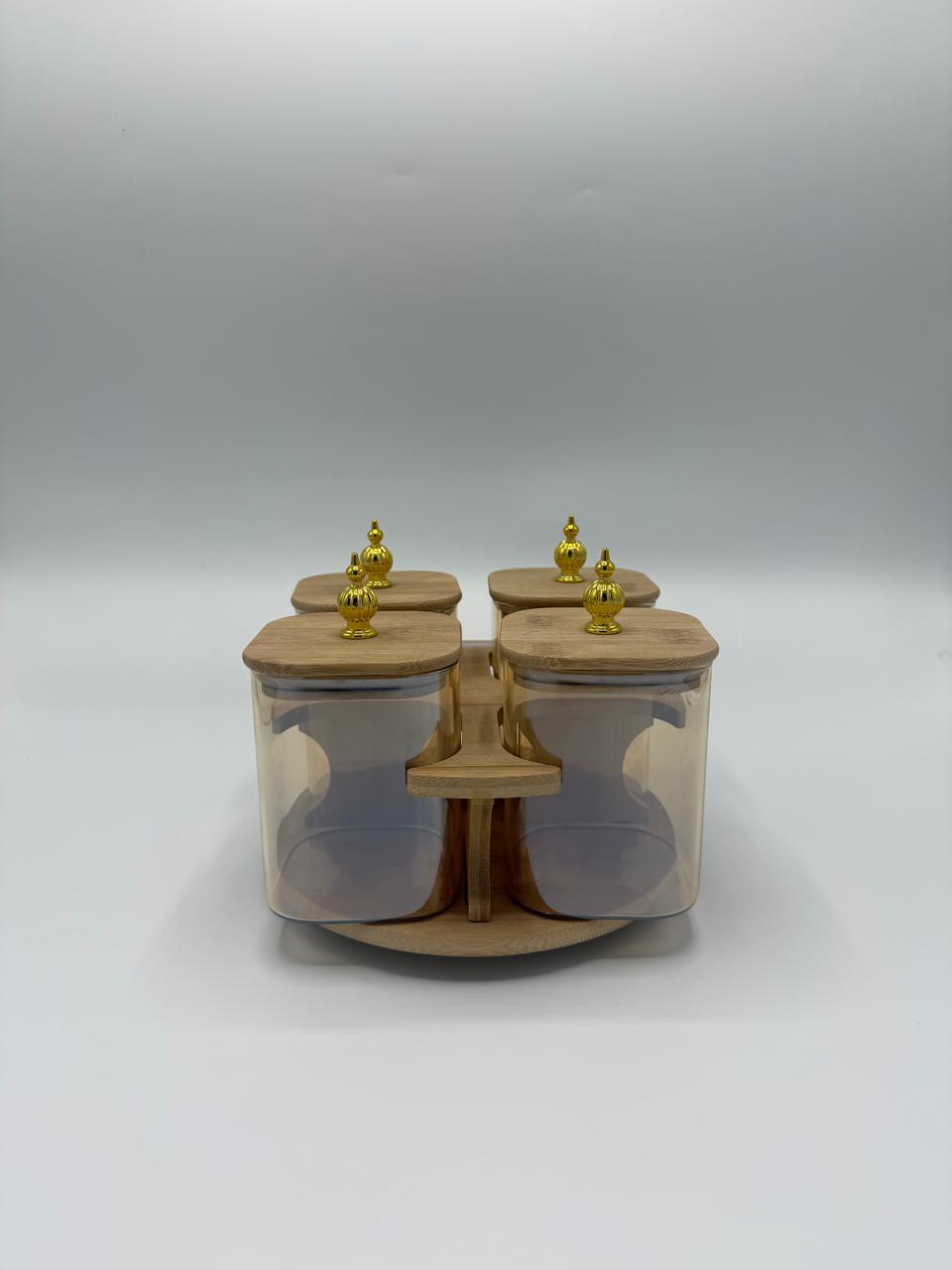 Gold Gourd Bamboo Jar Set
