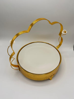 Calla Lily Gold Handle Tray