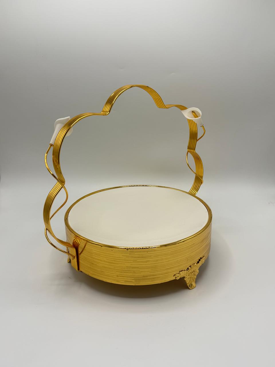 Calla Lily Gold Handle Tray