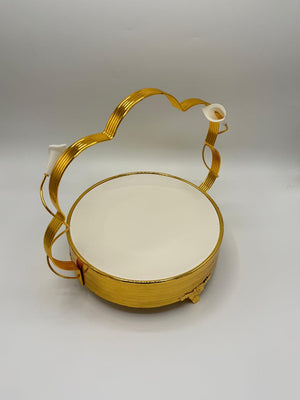 Calla Lily Gold Handle Tray