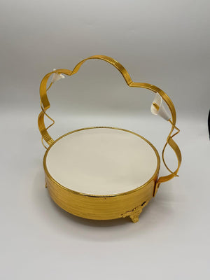 Calla Lily Gold Handle Tray