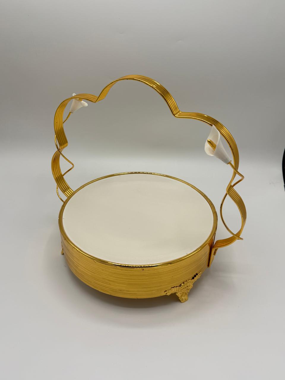 Calla Lily Gold Handle Tray