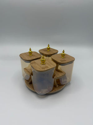 Gold Gourd Bamboo Jar Set