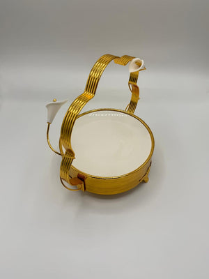 Calla Lily Gold Handle Tray