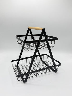 Black Wire Tiered Storage Basket