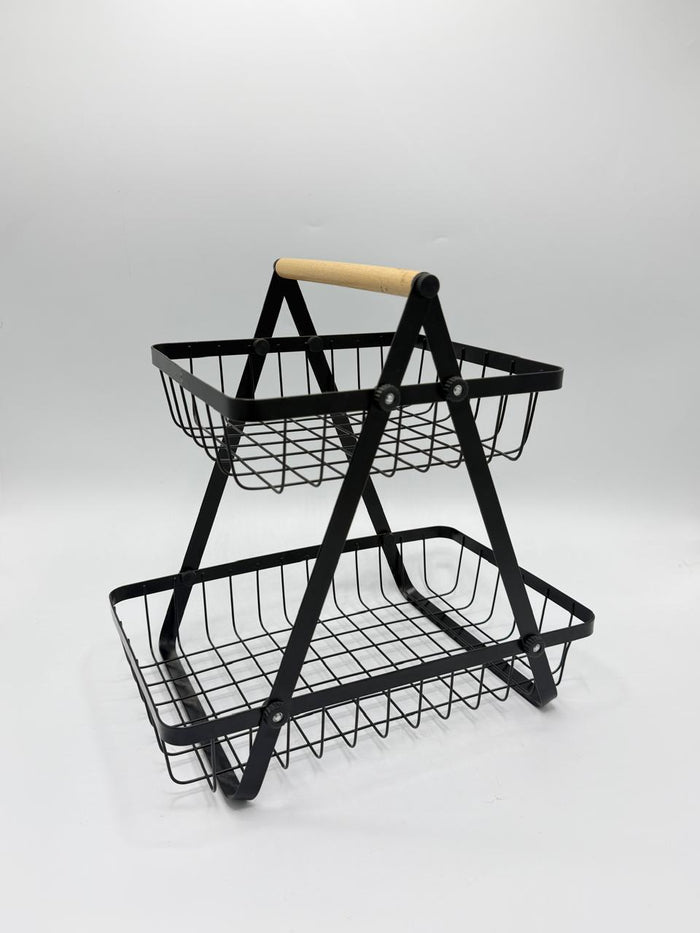 Black Wire Tiered Storage Basket