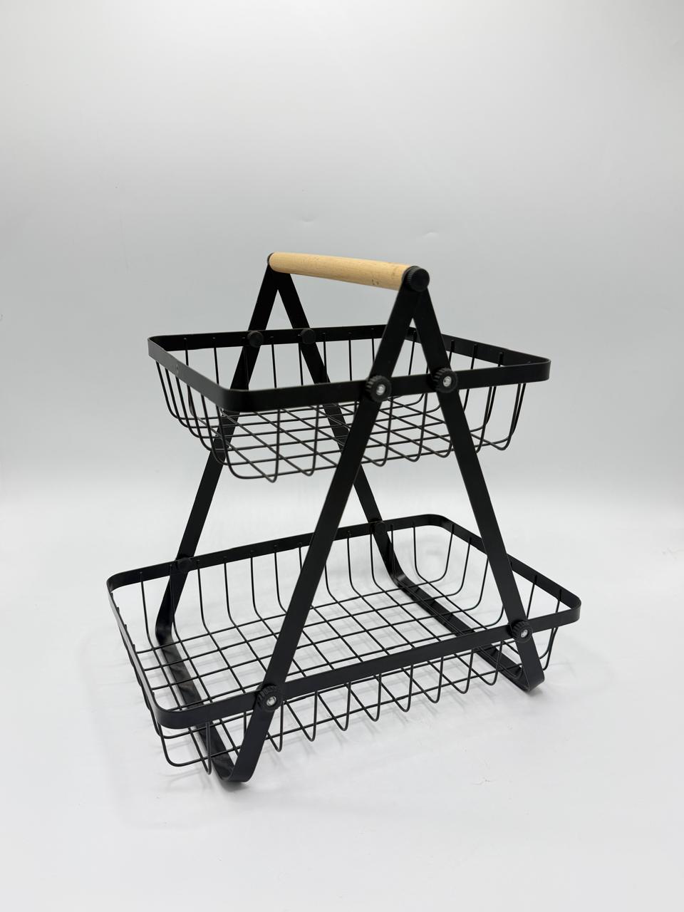 Black Wire Tiered Storage Basket