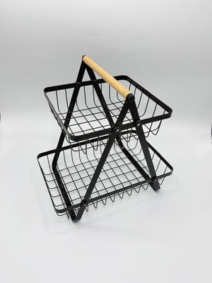 Black Wire Tiered Storage Basket