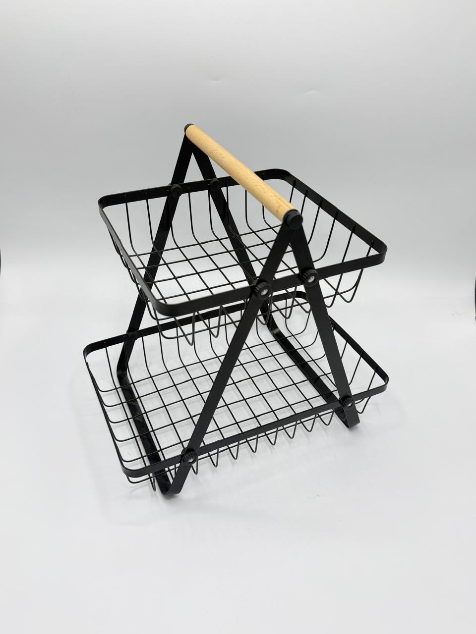 Black Wire Tiered Storage Basket