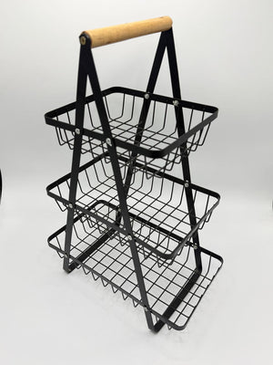 Black Wire Tiered Storage Basket