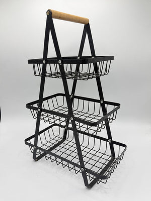 Black Wire Tiered Storage Basket