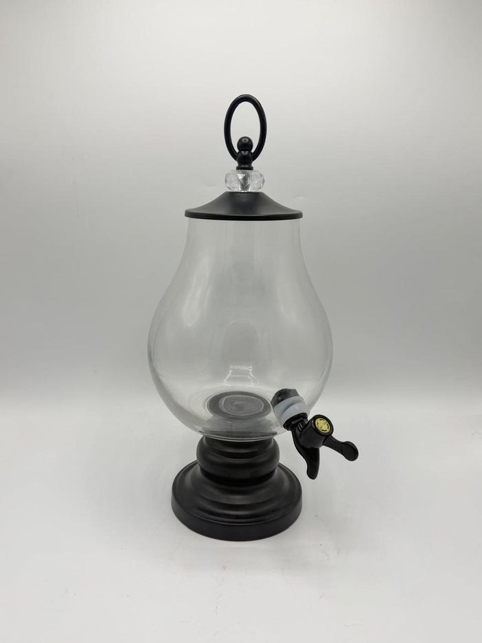Black Lantern-Style Glass Beverage Dispenser 17-12