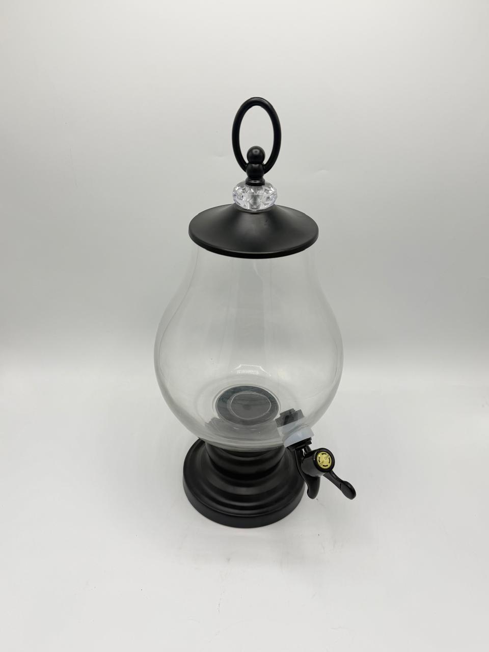 Black Lantern-Style Glass Beverage Dispenser 17-12
