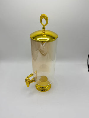 Gold Dome-Lid Glass Dispenser with Ornate Base