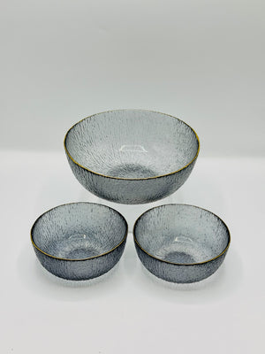 Luxe Gold-Rim 7-Piece Glass Bowl Set