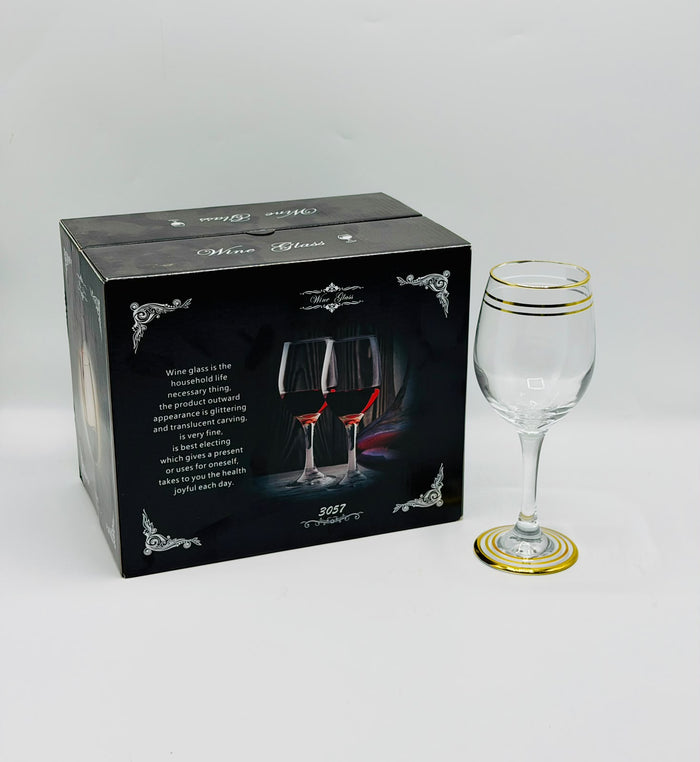 Golden ring 12 piece stem glass set