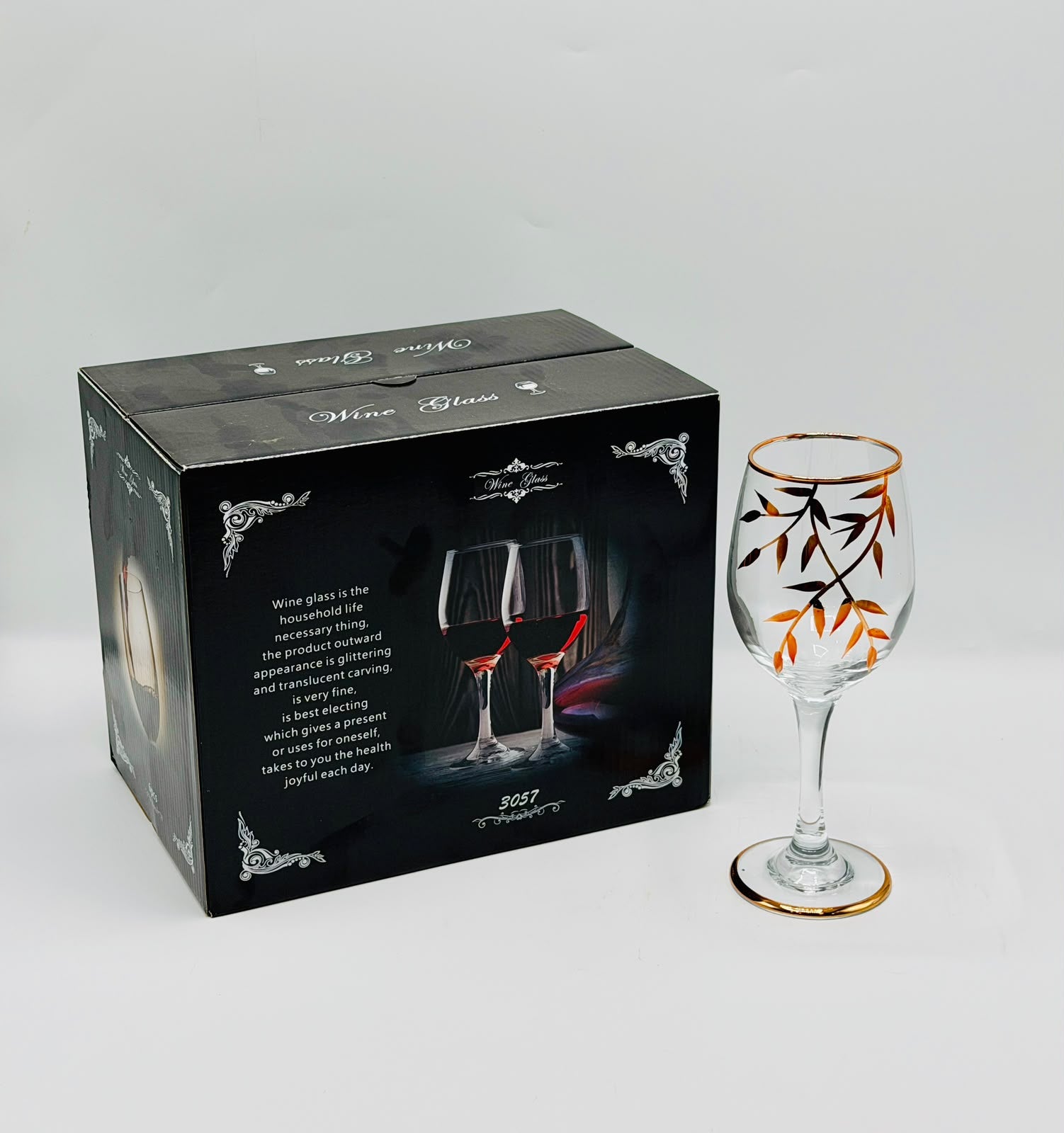 Golden Leaf 12-Piece Wine Glass Set