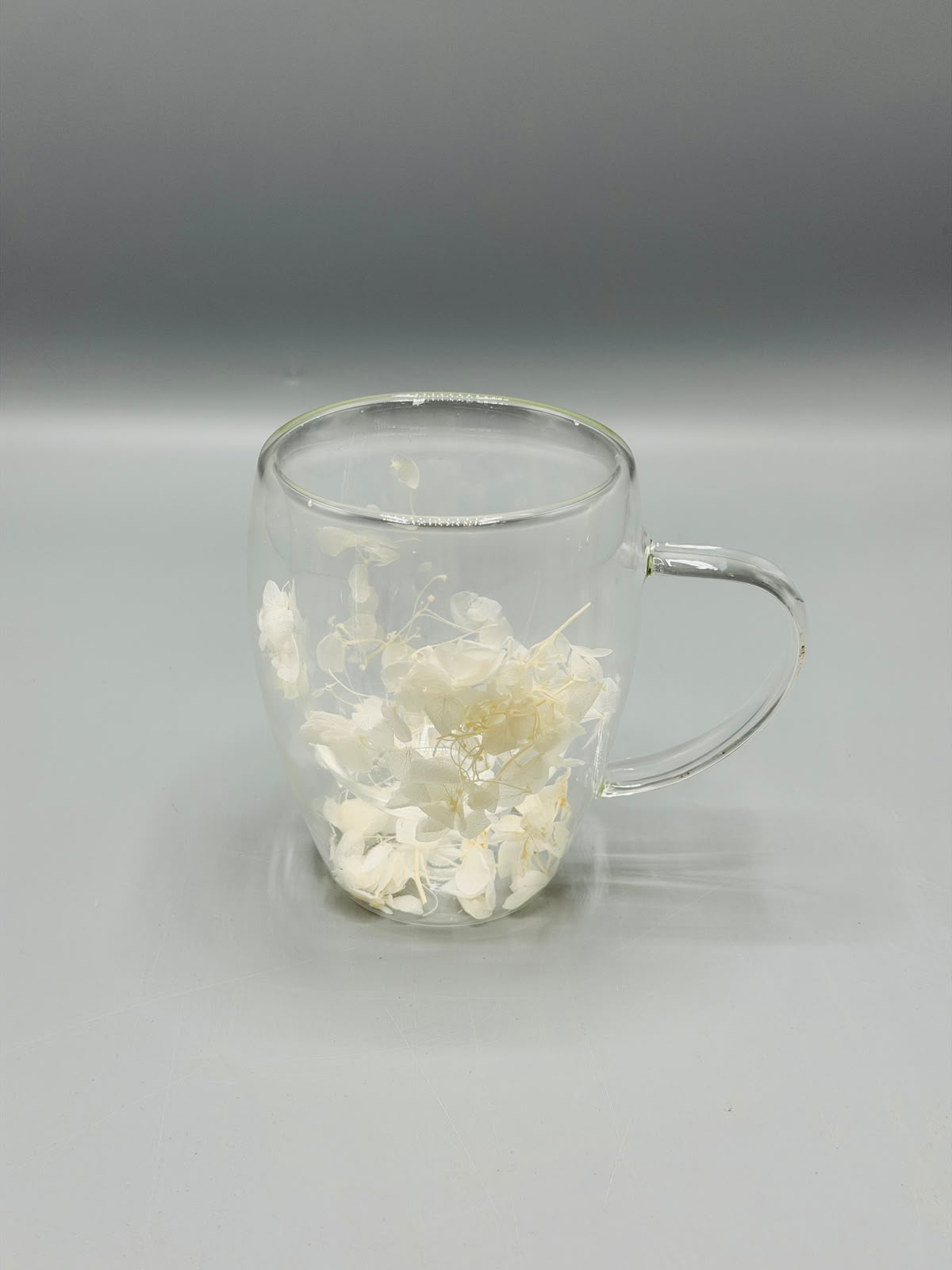 Dried Flower Double Wall Glass Mug